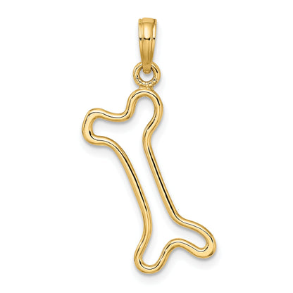 10K Yellow Gold 10K Cut-Out Polished Dog Bone Charm