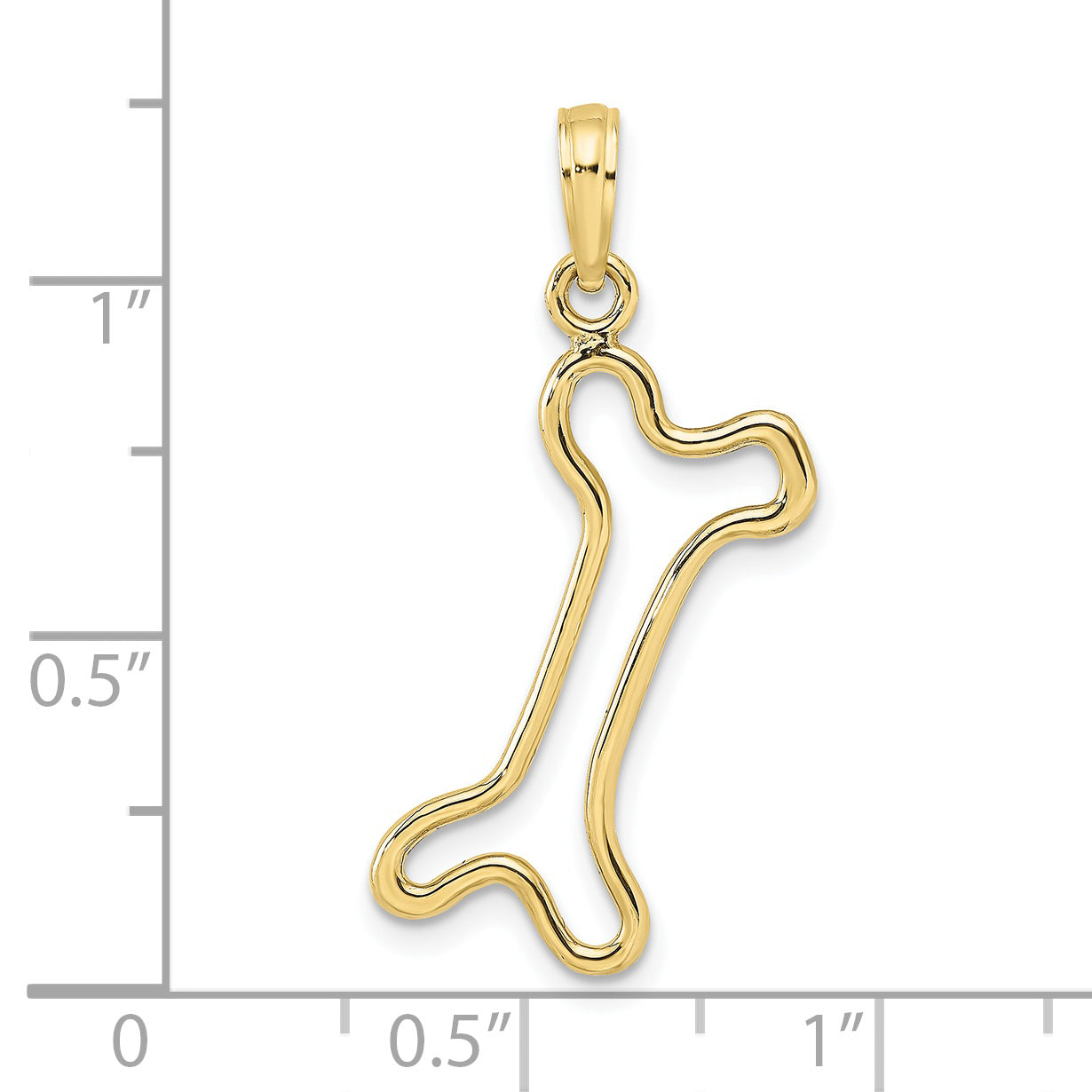 10K Yellow Gold 10K Cut-Out Polished Dog Bone Charm