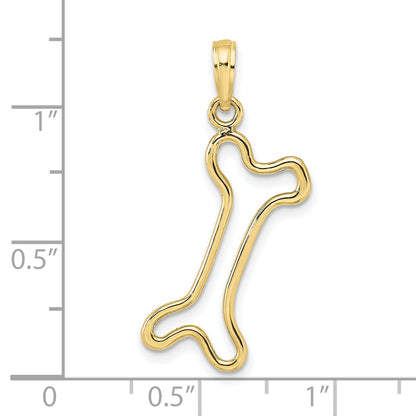 10K Yellow Gold 10K Cut-Out Polished Dog Bone Charm