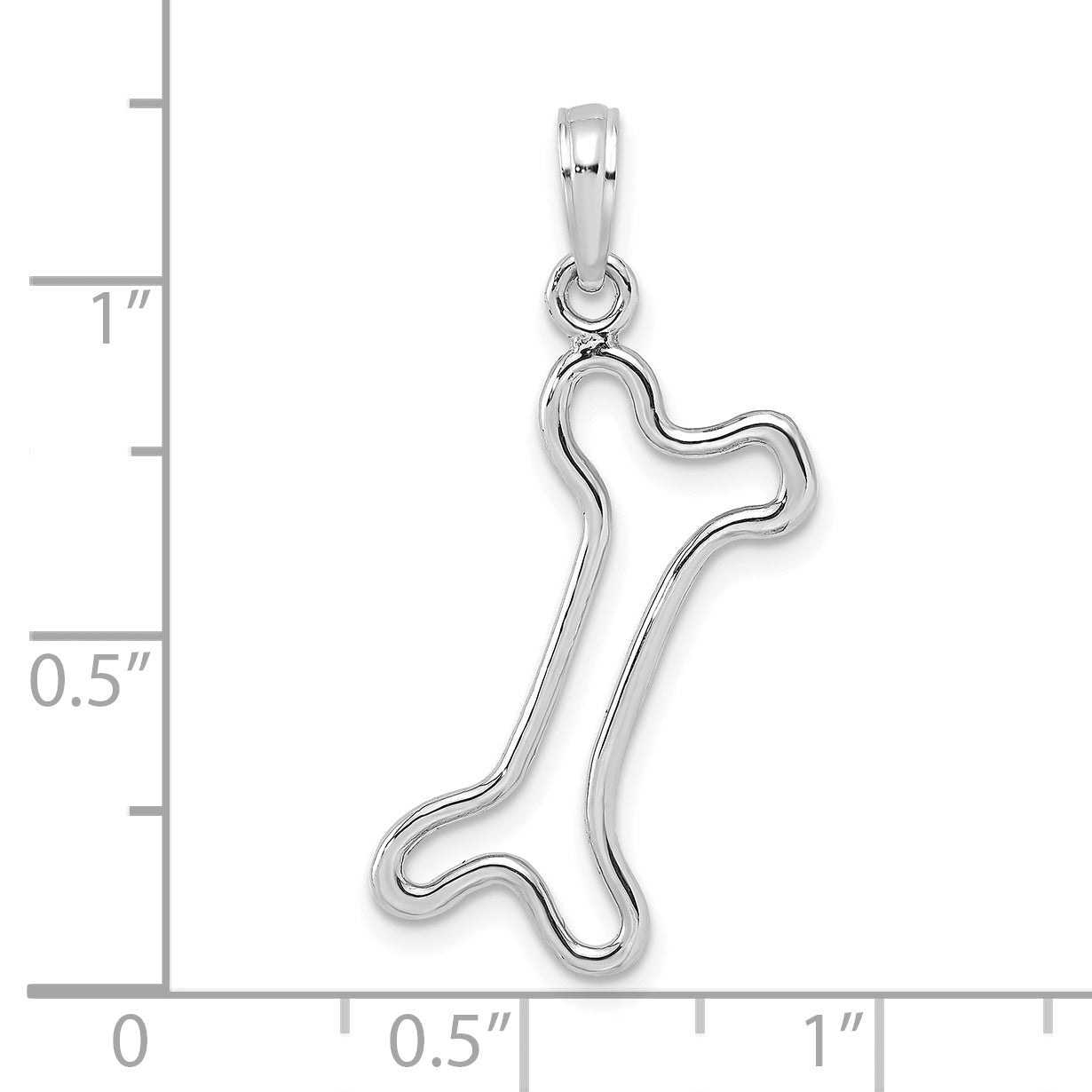 10K White Gold 10K Cut-Out Polished Dog Bone Charm