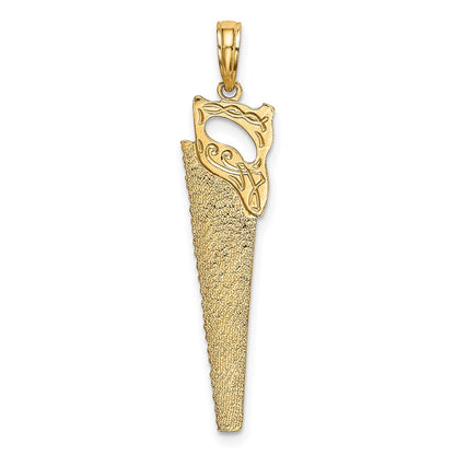10K Yellow Gold 10K 3-D Flat Hand Saw Charm