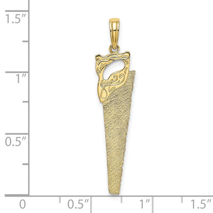 10K Yellow Gold 10K 3-D Flat Hand Saw Charm
