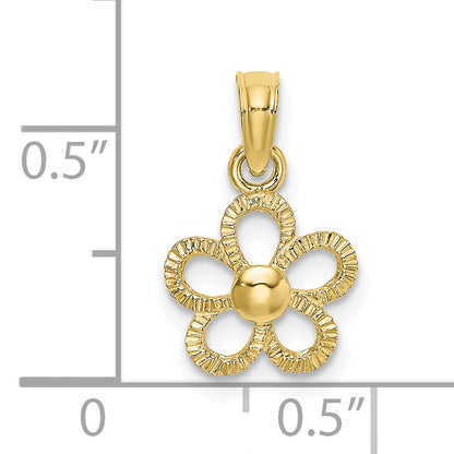 10K Yellow Gold 2-D Mini Daisy Flower Charm