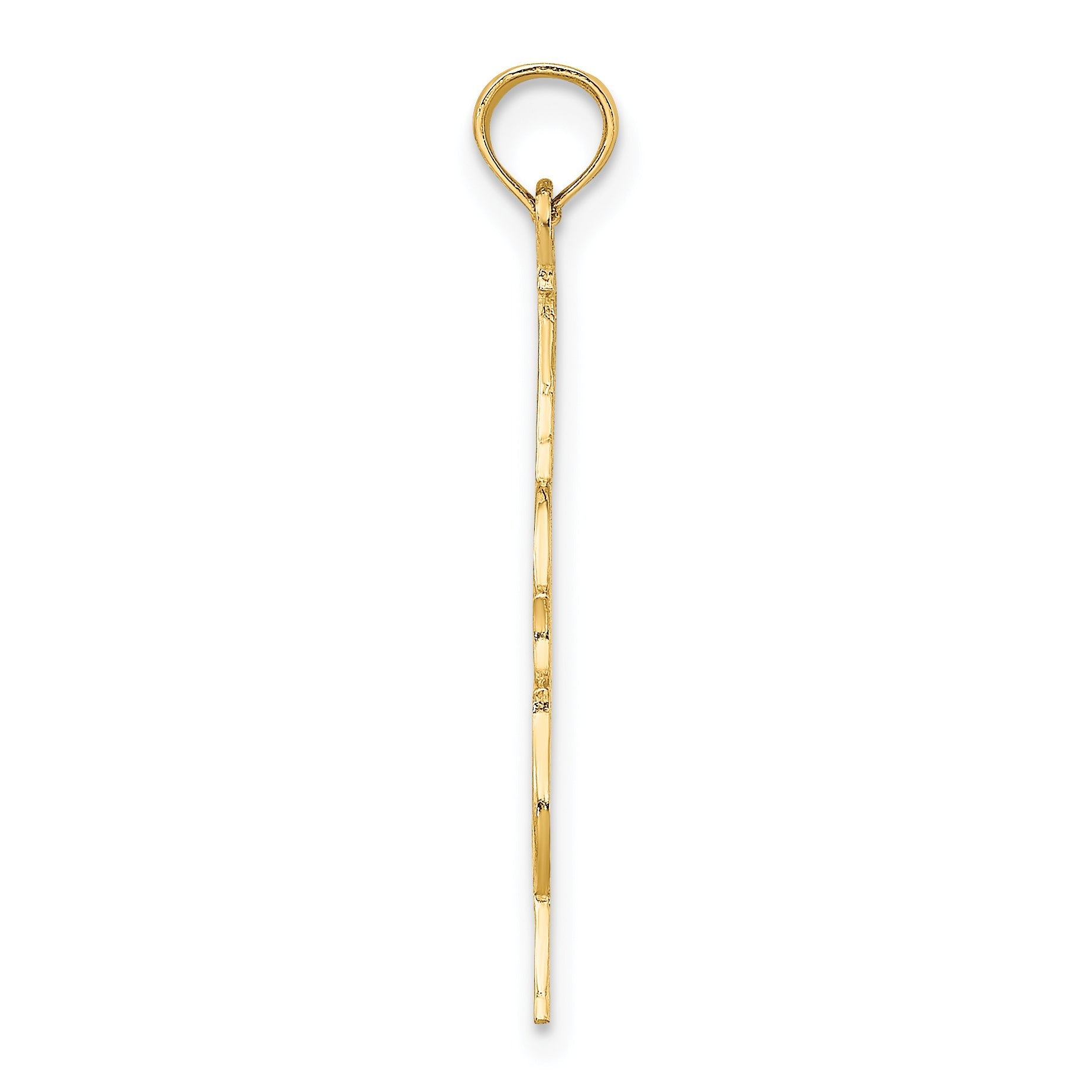 10K Yellow Gold 10K Polished Engraved Upright Bass Charm