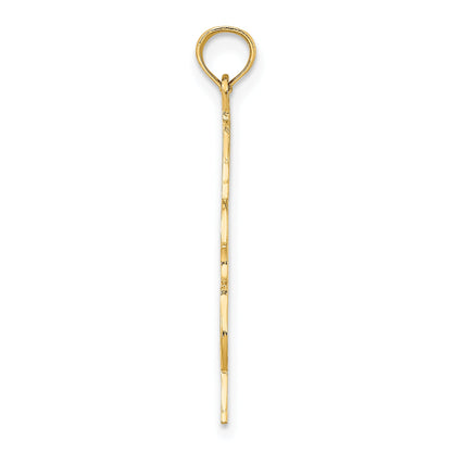 10K Yellow Gold 10K Polished Engraved Upright Bass Charm