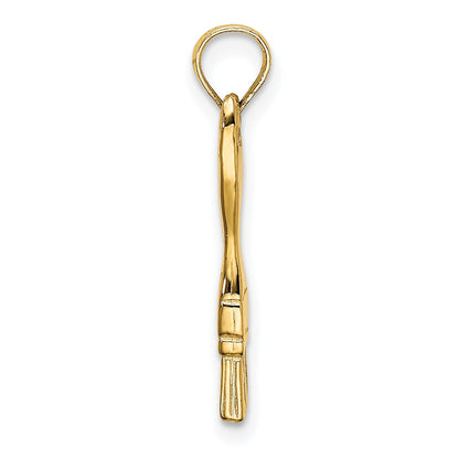 10K Yellow Gold 10K 3-D Paint Brush Charm