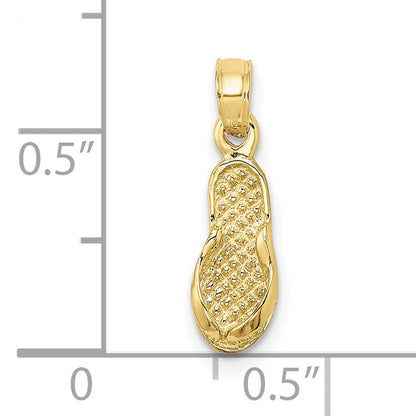10K Yellow Gold 10K 3D Single Flip-Flop Charm