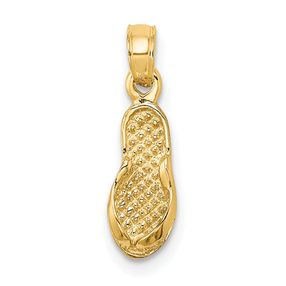 10K Yellow Gold 10K 3D Single Flip-Flop Charm