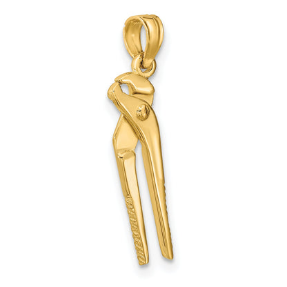 10K Yellow Gold 10K 3-D Moveable Locking Wrench Charm