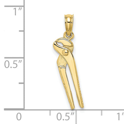 10K Yellow Gold 10K 3-D Moveable Locking Wrench Charm