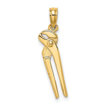 10K Yellow Gold 10K 3-D Moveable Locking Wrench Charm