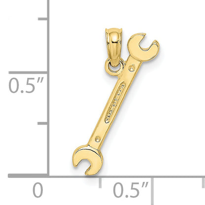 10K Yellow Gold 10K 3-D Double Open-Ended Wrench Charm