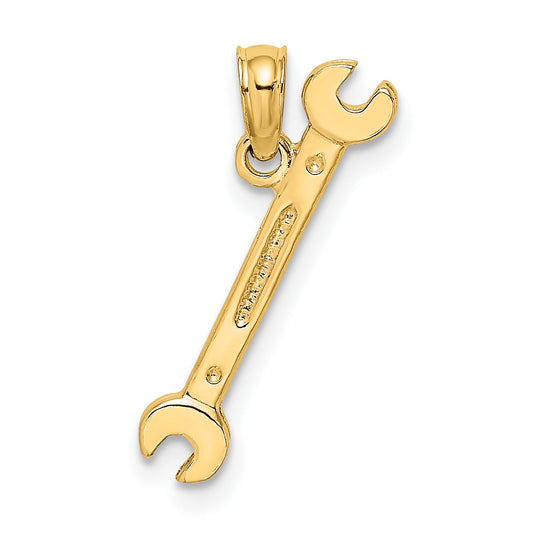 10K Yellow Gold 10K 3-D Double Open-Ended Wrench Charm