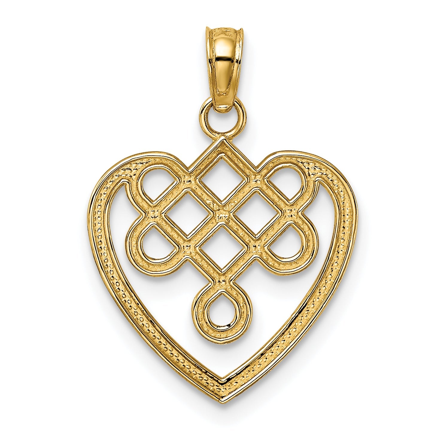 10K Yellow Gold 10K Small Celtic Knot Heart Charm