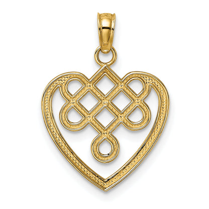 10K Yellow Gold 10K Small Celtic Knot Heart Charm