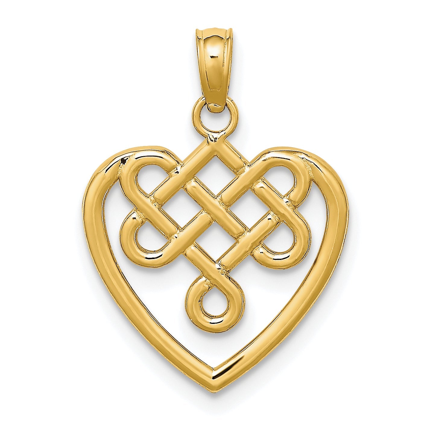10K Yellow Gold 10K Small Celtic Knot Heart Charm
