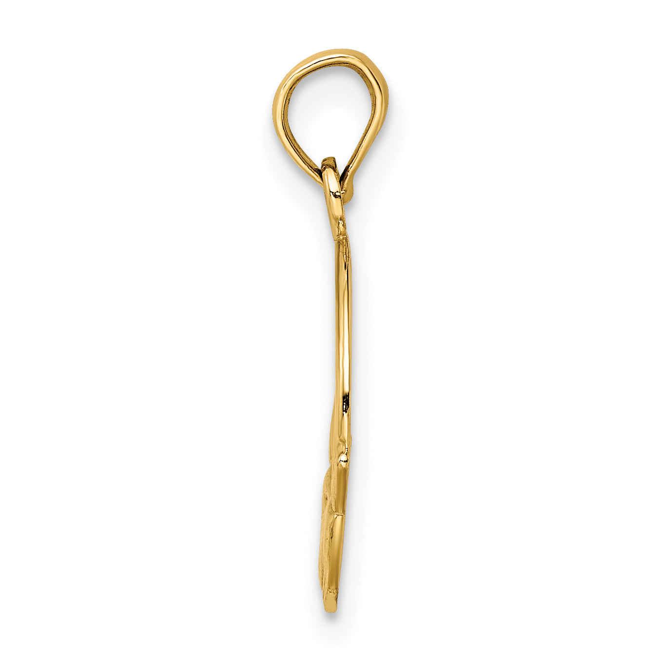 10K Yellow Gold 10K Polished Textured Round Claddagh Charm