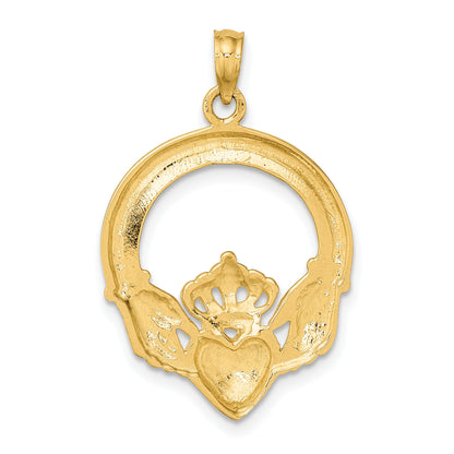10K Yellow Gold 10K Polished Large Claddagh Heart Charm