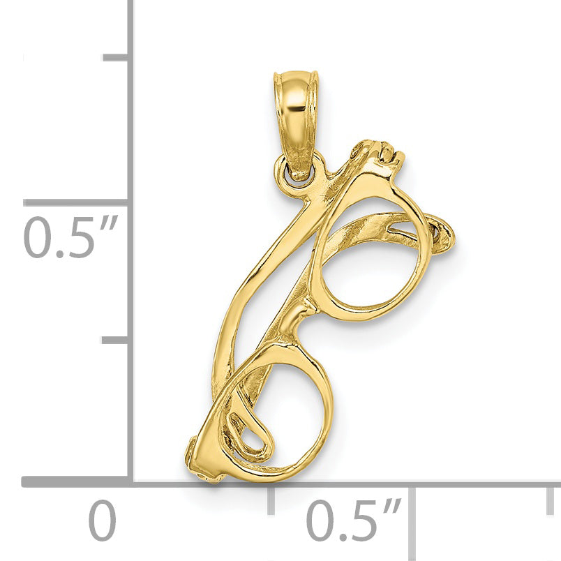 10K Yellow Gold 10K 3-D Moveable Sunglasses Charm
