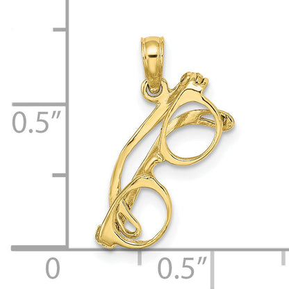 10K Yellow Gold 10K 3-D Moveable Sunglasses Charm
