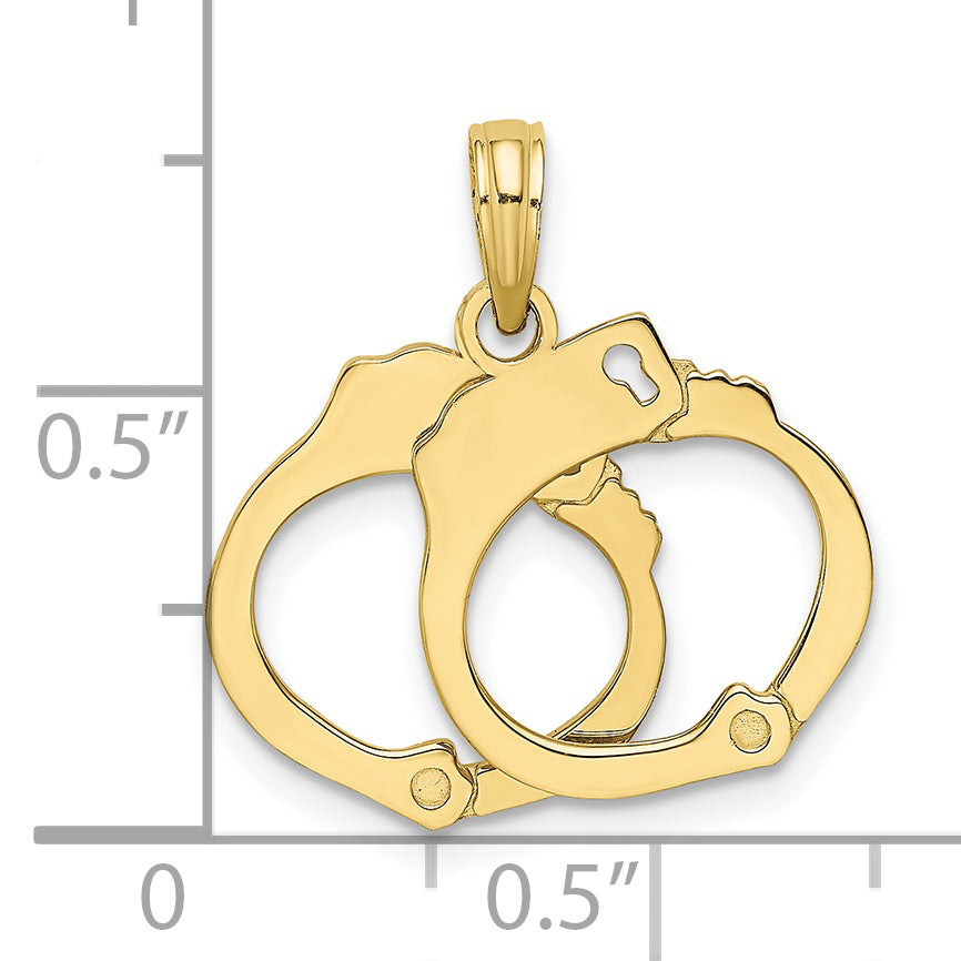 10K Yellow Gold 10K Moveable Handcuffs Charm