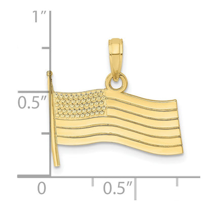 10K Yellow Gold 10K American Flag Charm