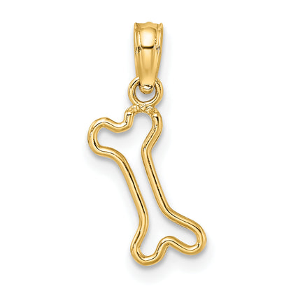 10K Yellow Gold 10K Cut-Out Polished Mini Dog Bone Charm