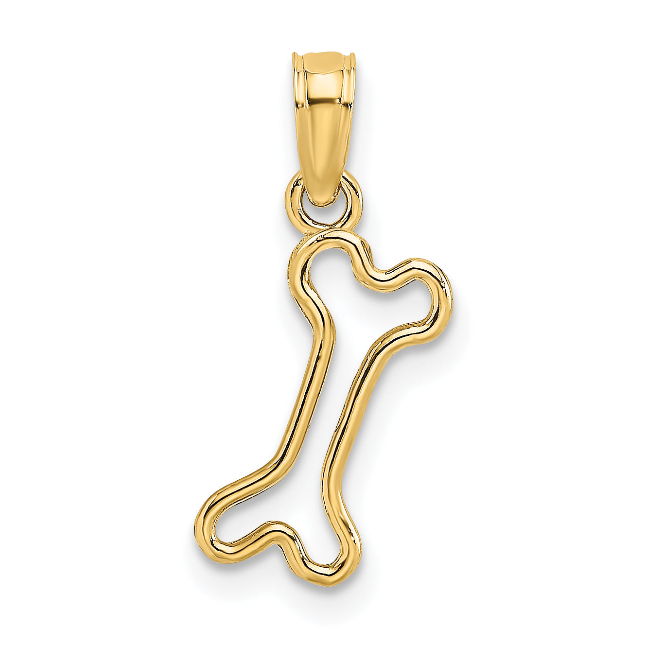 10K Yellow Gold 10K Cut-Out Polished Mini Dog Bone Charm