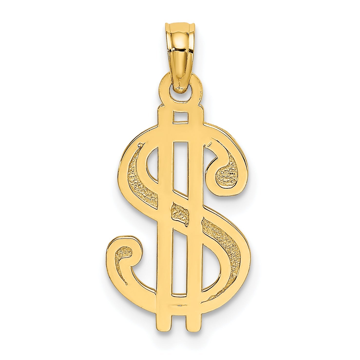 10K Yellow Gold 10K Textured Dollar Sign Charm