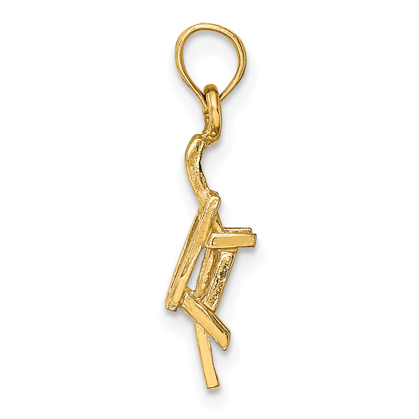 10K Yellow Gold 10K 3-D Lounge Beach Chair Charm