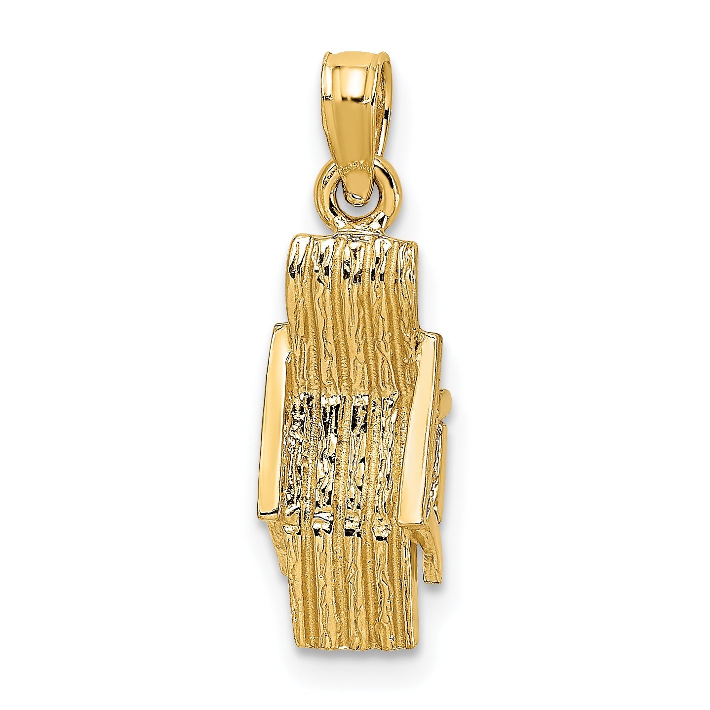 10K Yellow Gold 10K 3-D Lounge Beach Chair Charm