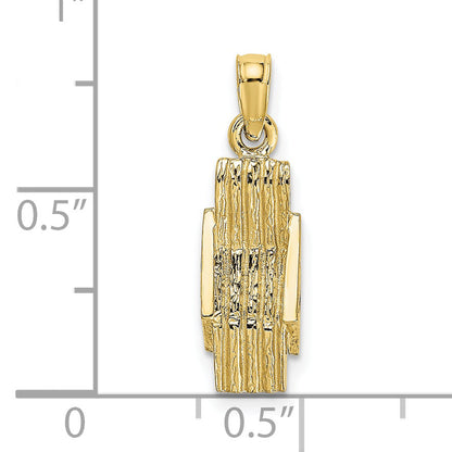 10K Yellow Gold 10K 3-D Lounge Beach Chair Charm