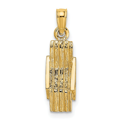 10K Yellow Gold 10K 3-D Lounge Beach Chair Charm
