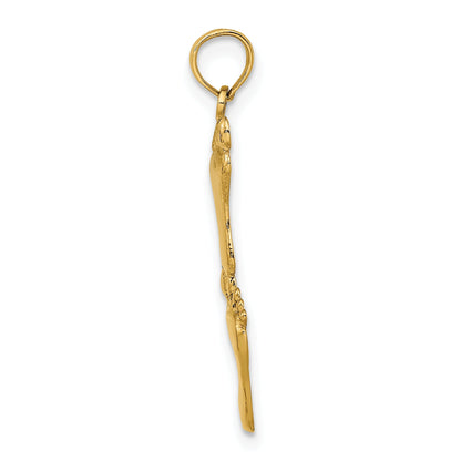 10K Yellow Gold 10K Polished Double Vertical Feet Charm