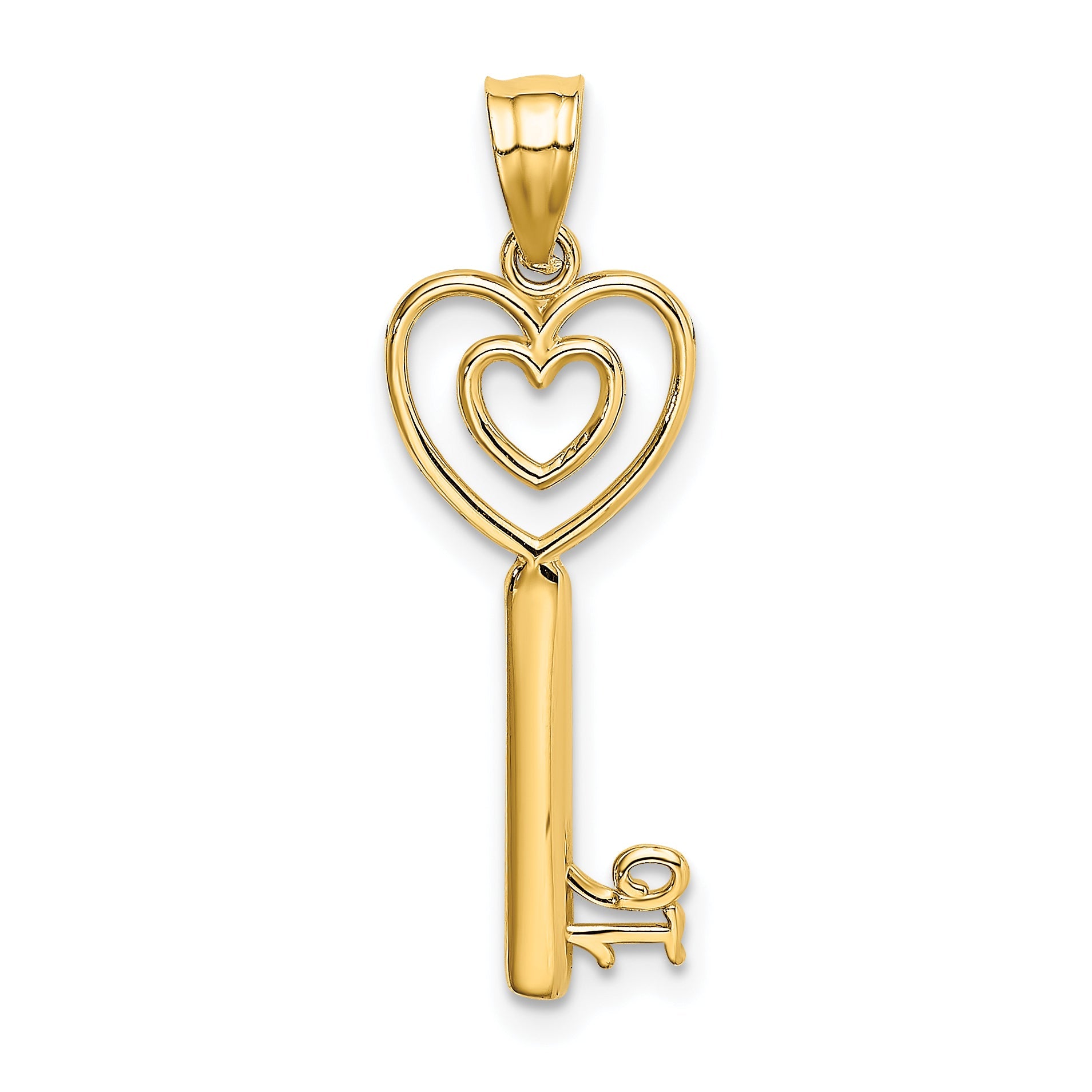 10K Yellow Gold 10K Key W/Heart Sweet 16 Charm
