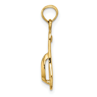 10K Yellow Gold 10K Single Polished Strap Flip-Flop Charm