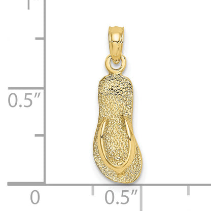 10K Yellow Gold 10K Single Polished Strap Flip-Flop Charm
