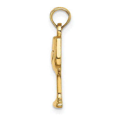 10K Yellow Gold 10K Wine Glass Charm