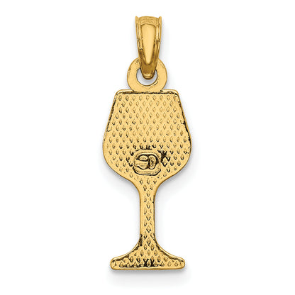 10K Yellow Gold 10K Wine Glass Charm