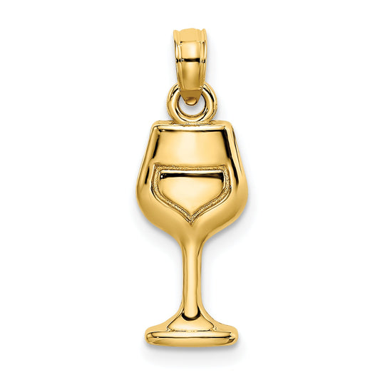 10K Yellow Gold 10K Wine Glass Charm