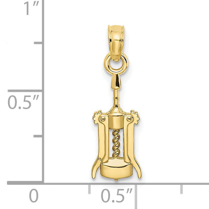 10K Yellow Gold 10K Wine Opener Charm