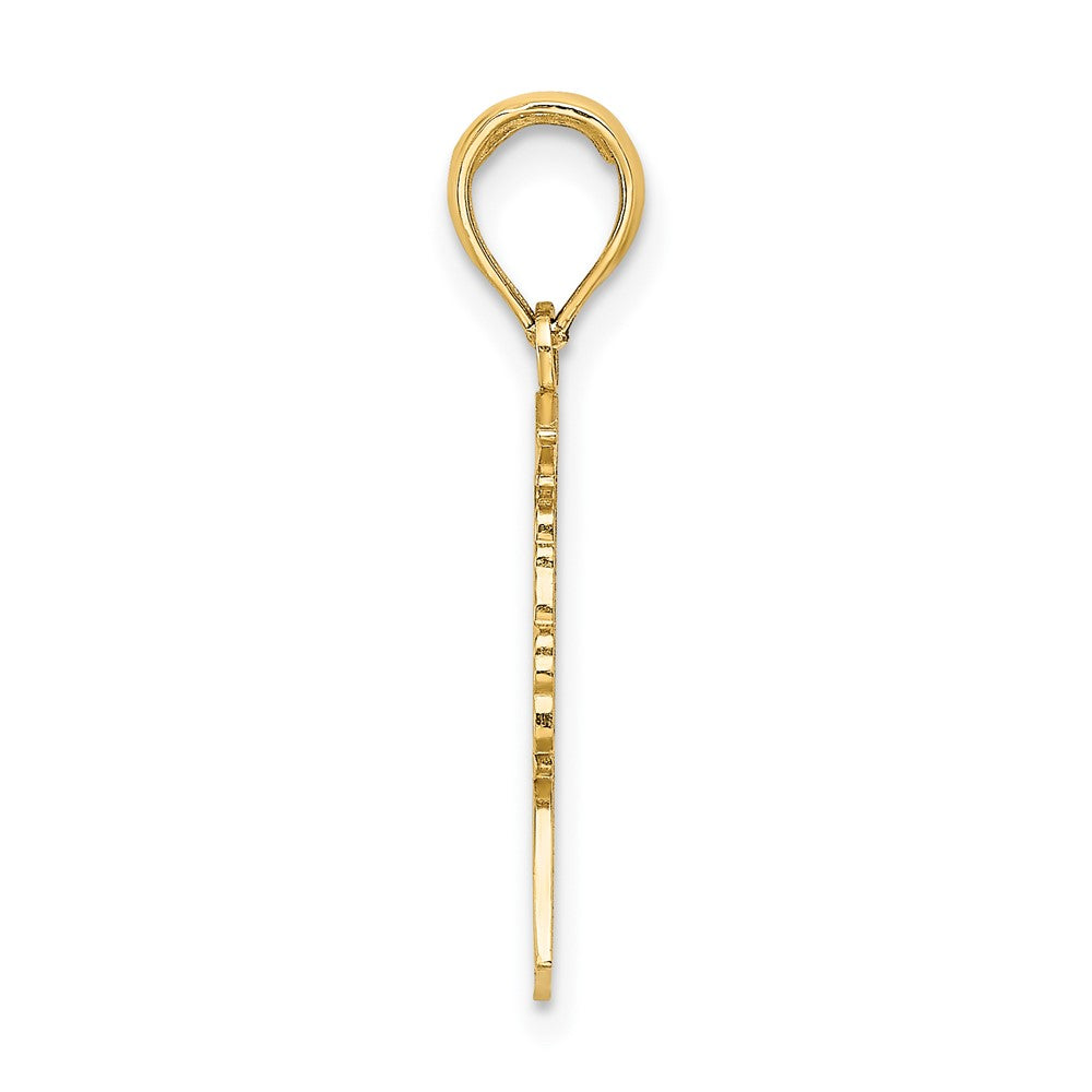 10K Yellow Gold Polished Female Graduation Profile Charm