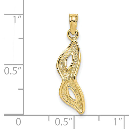 10K Yellow Gold 10K 3-D Beveled Masquerade Mask Charm