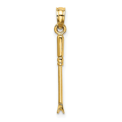 10K Yellow Gold 10K 3-D Weeding Garden Tool Charm