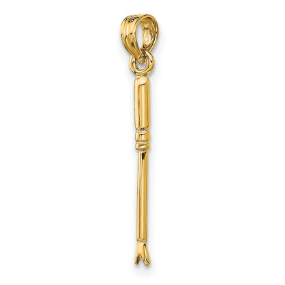 10K Yellow Gold 10K 3-D Weeding Garden Tool Charm
