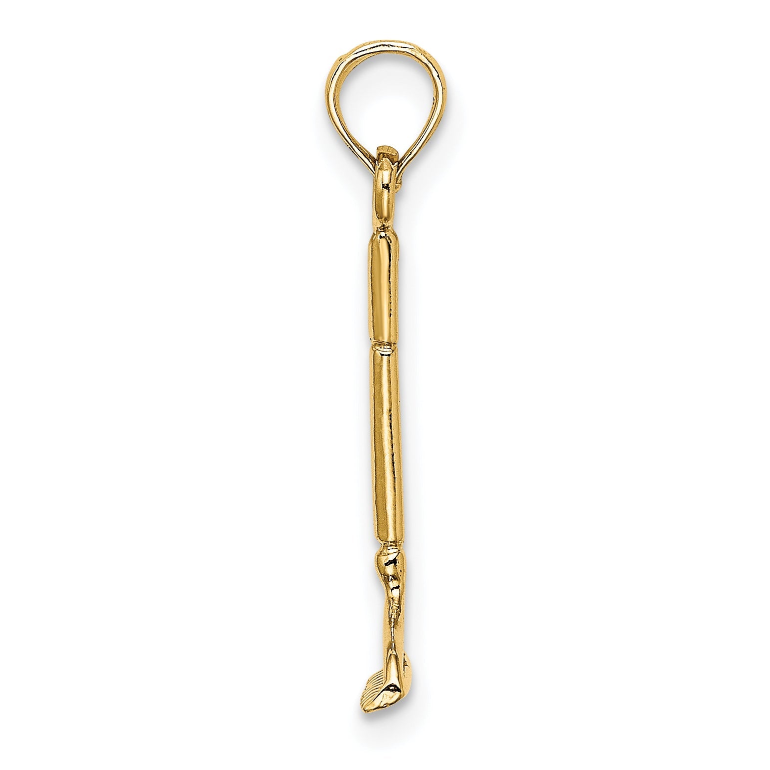 10K Yellow Gold 10K 3-D Landscape Rake Garden Tool Charm