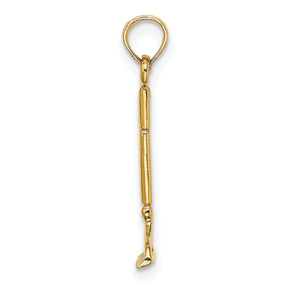 10K Yellow Gold 10K 3-D Landscape Rake Garden Tool Charm