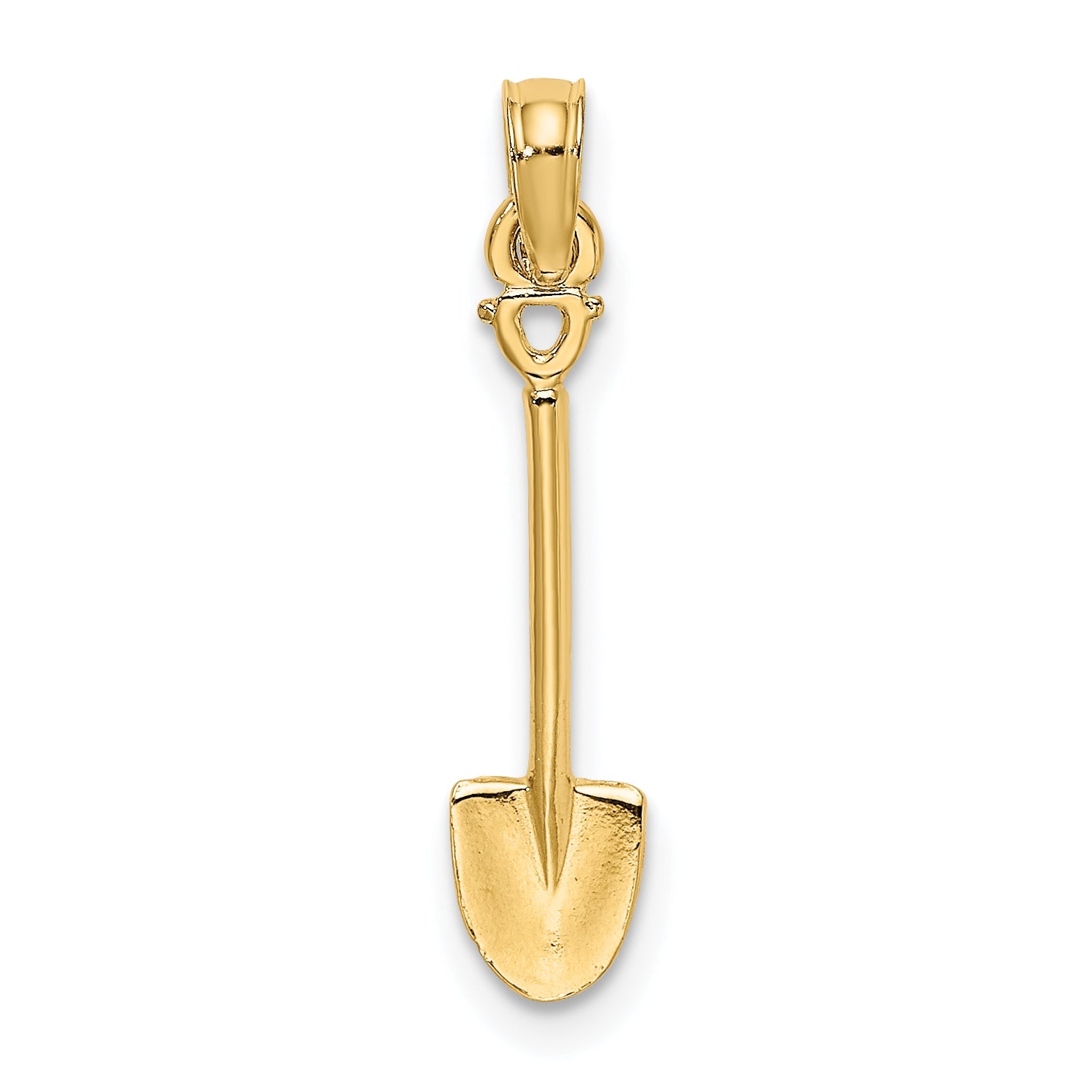 10K Yellow Gold 10K 3-D Polished Shovel Garden Tool Charm