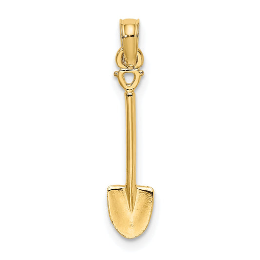 10K Yellow Gold 10K 3-D Polished Shovel Garden Tool Charm