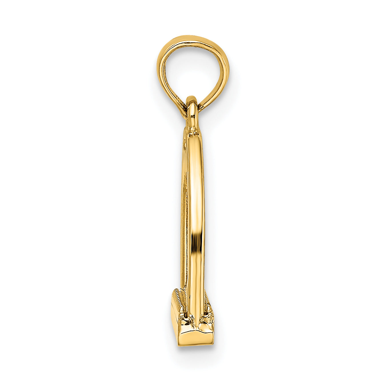 10K Yellow Gold 10K 3-D Polish Small Horse Stirrup Charm